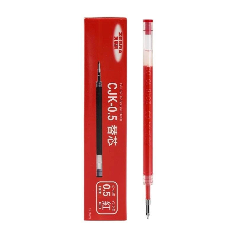 Zebra CJK-0.5 Gel Ink Rollerball Refill 0.5mm - Black, Red and Blue | Compatible with Sarasa JJ3 JJ6 JJZ33 JJZ49 | Japan Authentic Gel Pen Refill Student Exam