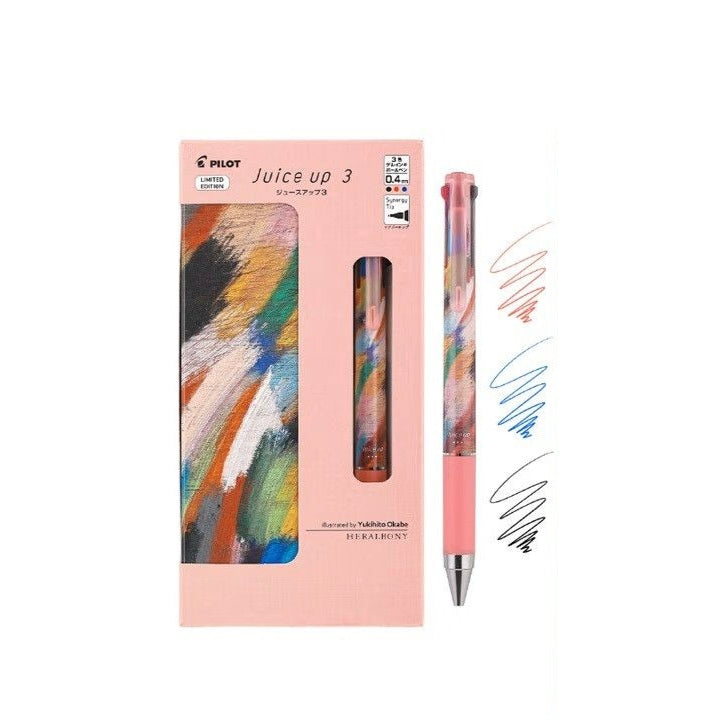 Pilot Juice Up 3 × HERALBONY Limited Edition 3-Colour Gel Pen 0.4 mm – 5 Artist Designs