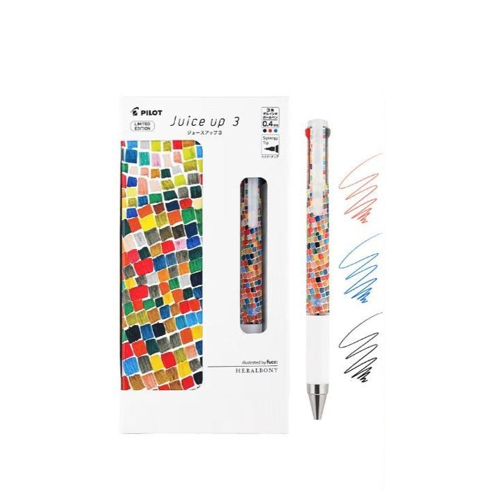 Pilot Juice Up 3 × HERALBONY Limited Edition 3-Colour Gel Pen 0.4 mm – 5 Artist Designs