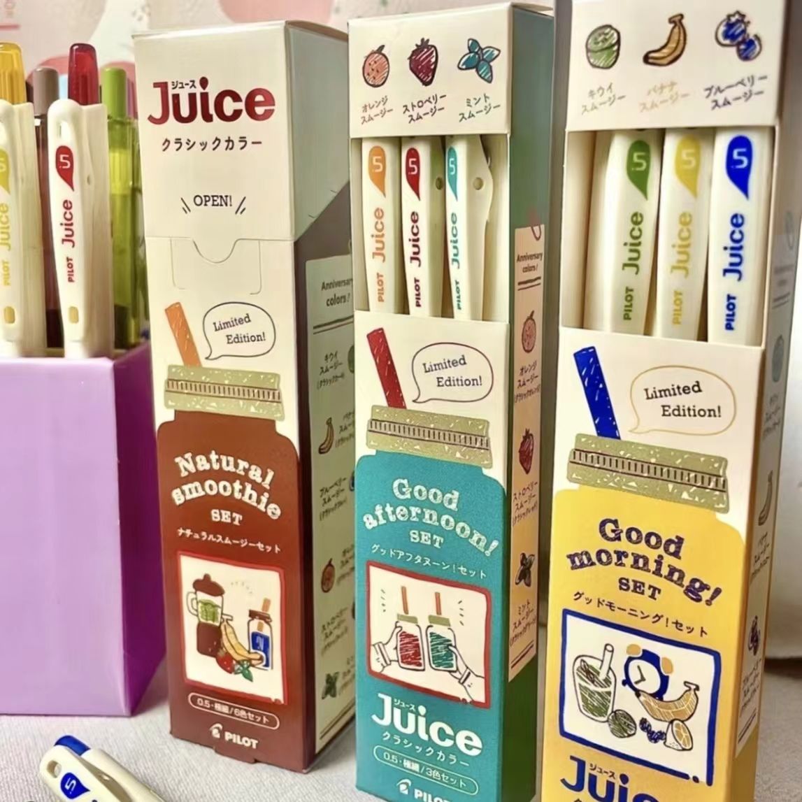Pilot Juice 10th Anniversary Limited Edition Gel Pen Set 0.5 mm – Classic Smoothie Colours, 3 Gift Box Sets
