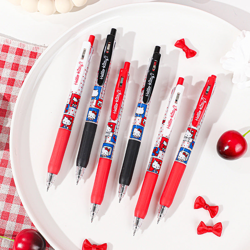 Guangbo Hello Kitty Click Gel Pen Black Ink ST Tip – Mystery Blind Box Design, Kawaii Sanrio Student Pen