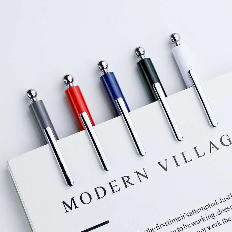 Heavy Metal Gel Pen with Silver Ball Top – Weighty Click Signature Pen, 5 Colours