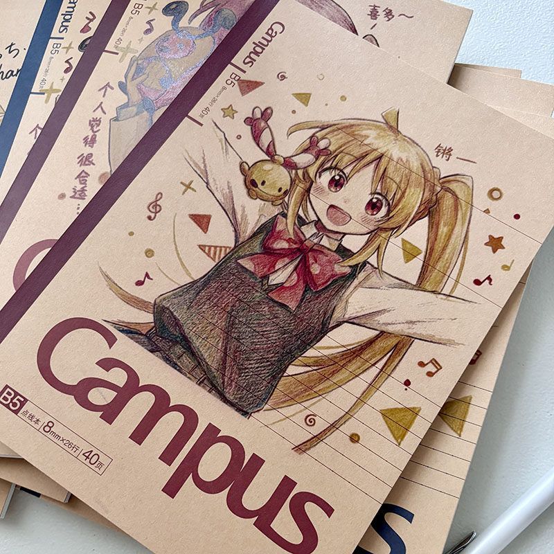 KOKUYO Campus Anime Illustration B5 Dot-Ruled Notebook – Hand-Drawn Character Cover, 8mm × 26 Lines, 40 Pages