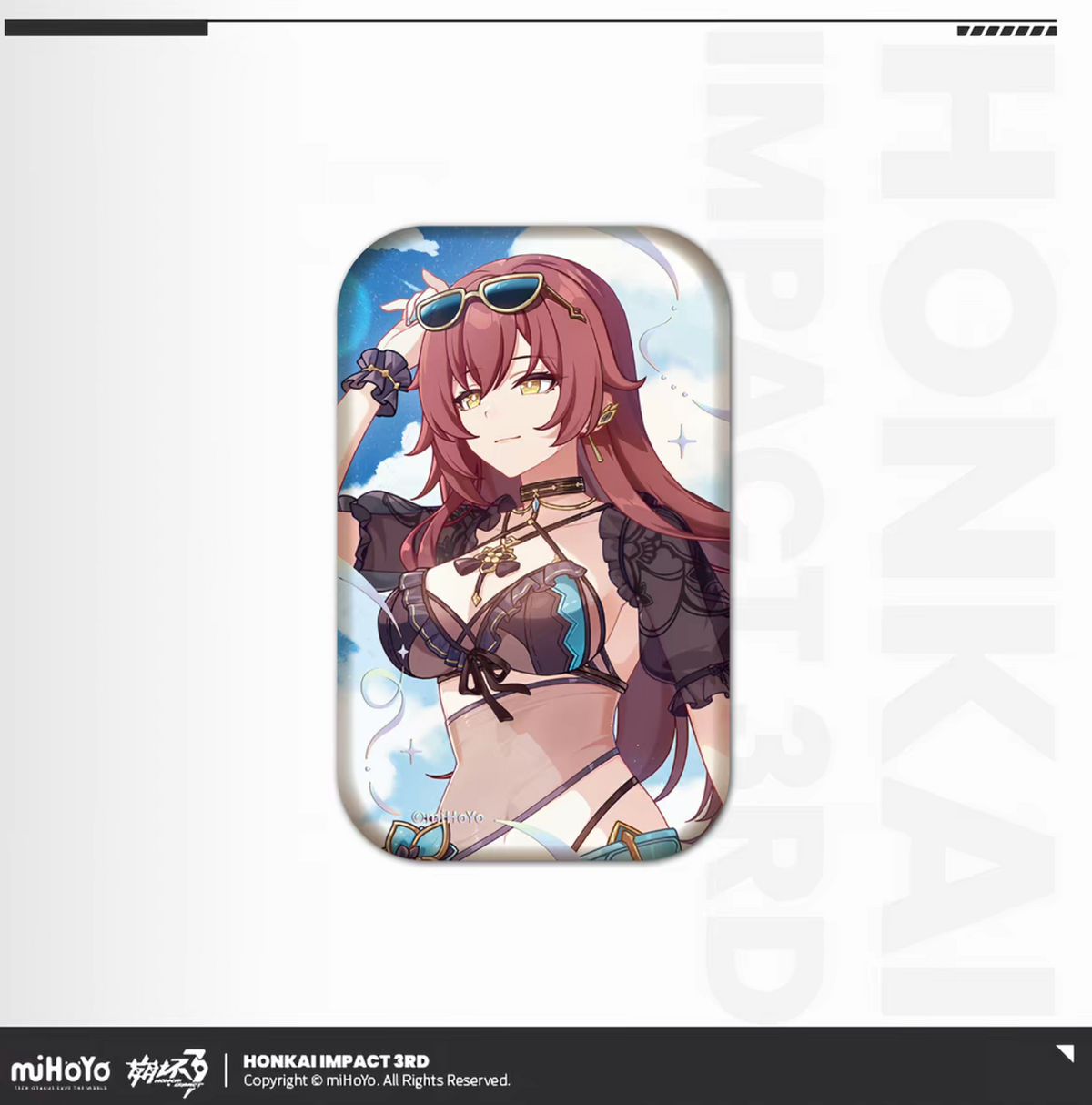 Honkai Impact 3rd birthday art tin badge - Elysia moonlight floral scene