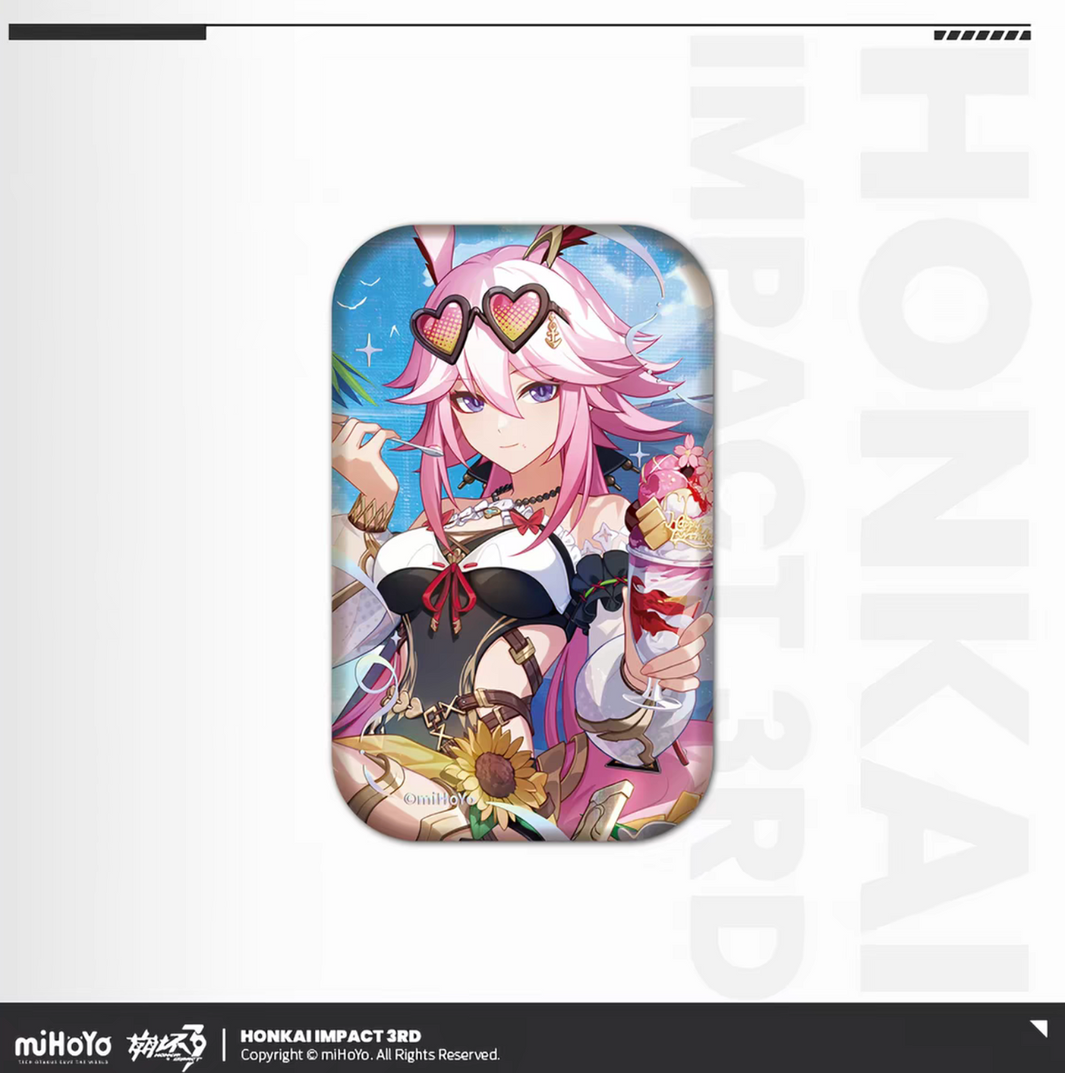 Honkai Impact 3rd birthday art tin badge - Griseo lantern night scene