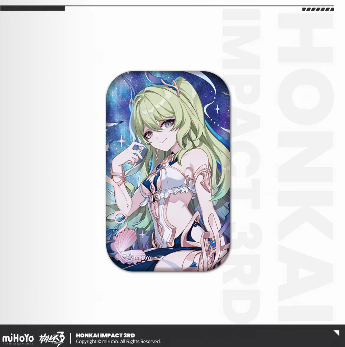Honkai Impact 3rd birthday art tin badge - Yae Sakura beach heart sunglasses