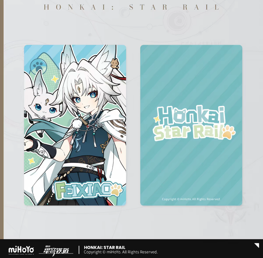Honkai Star Rail chibi cat laser ticket Vol.2 - Yunli orange-pink theme with white cat front and back