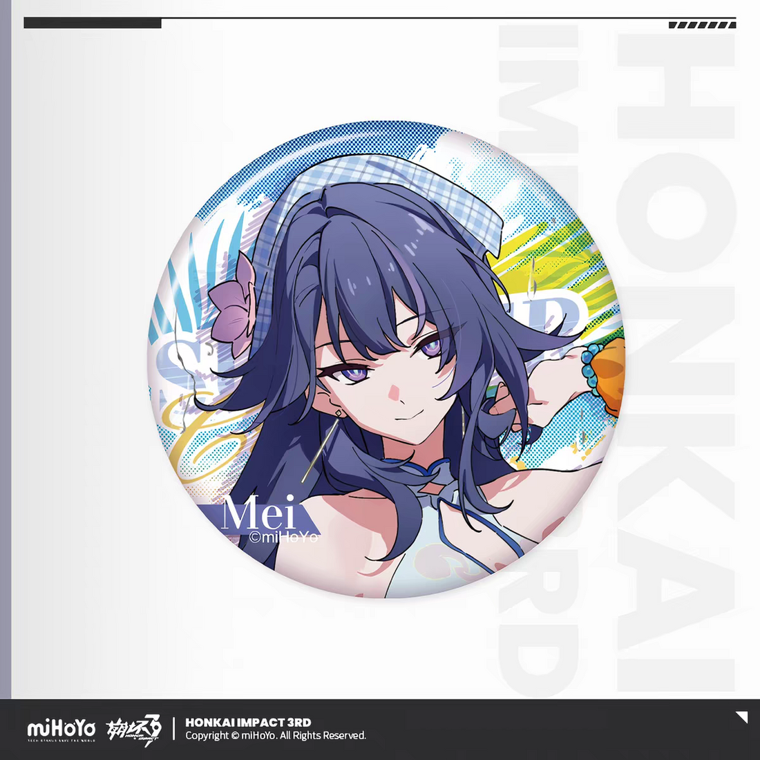 Honkai Impact 3 Summer Leisure Vol.6 Tin Badge Kiana Kaslana Heart Sunglasses White Bikini miHoYo