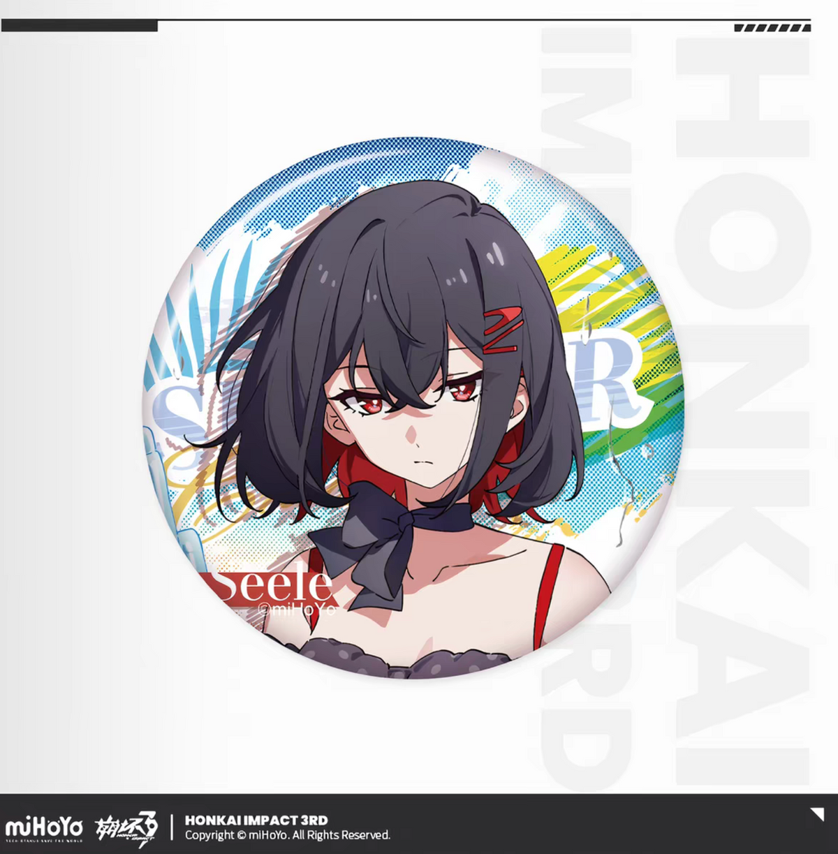 Honkai Impact 3 Summer Leisure Vol.6 Tin Badge Seele Vollerei Gothic Dark Swimsuit Red Clips miHoYo