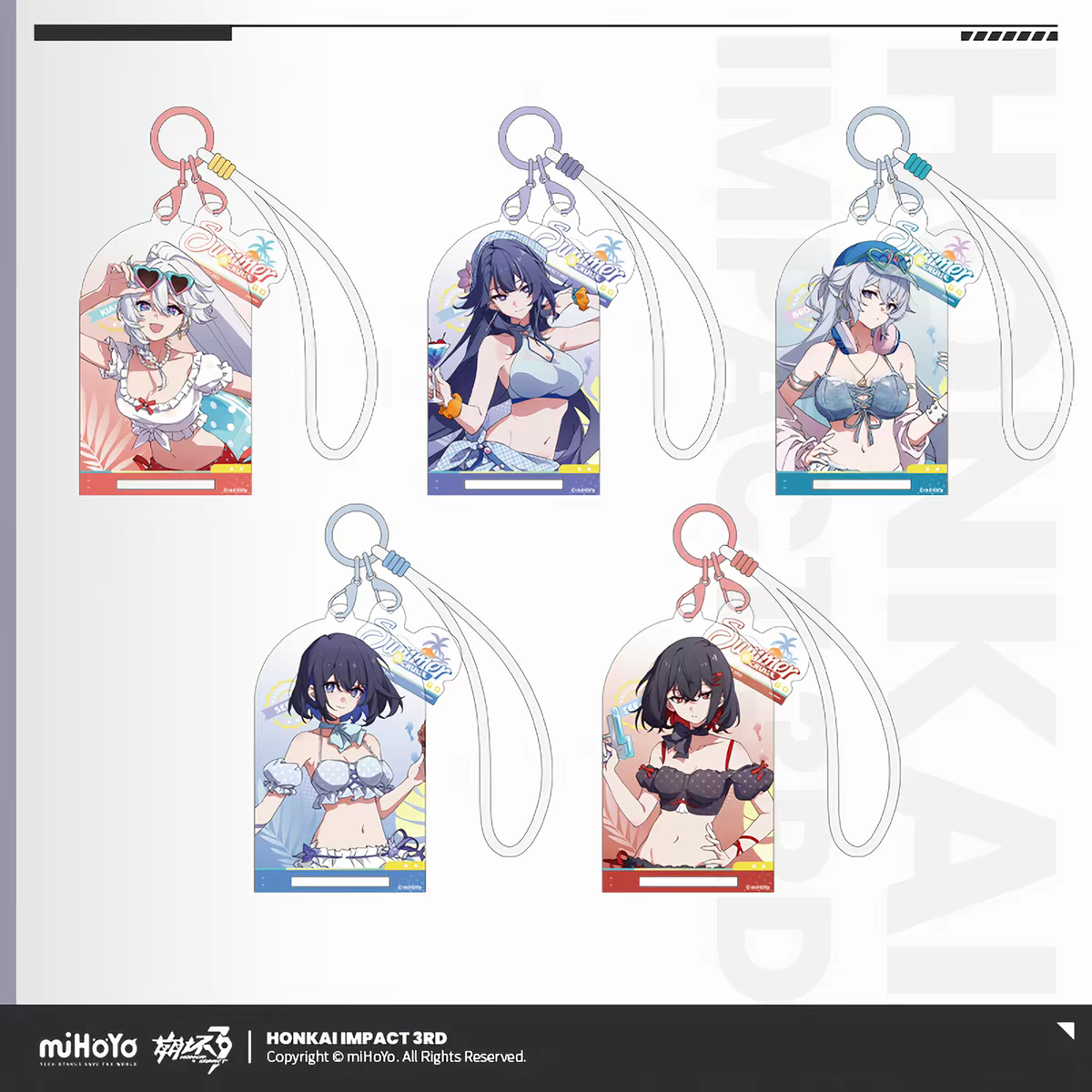 Honkai Impact 3 Summer Cruise Vol.6 Acrylic Keychain All 5 Characters Overview miHoYo