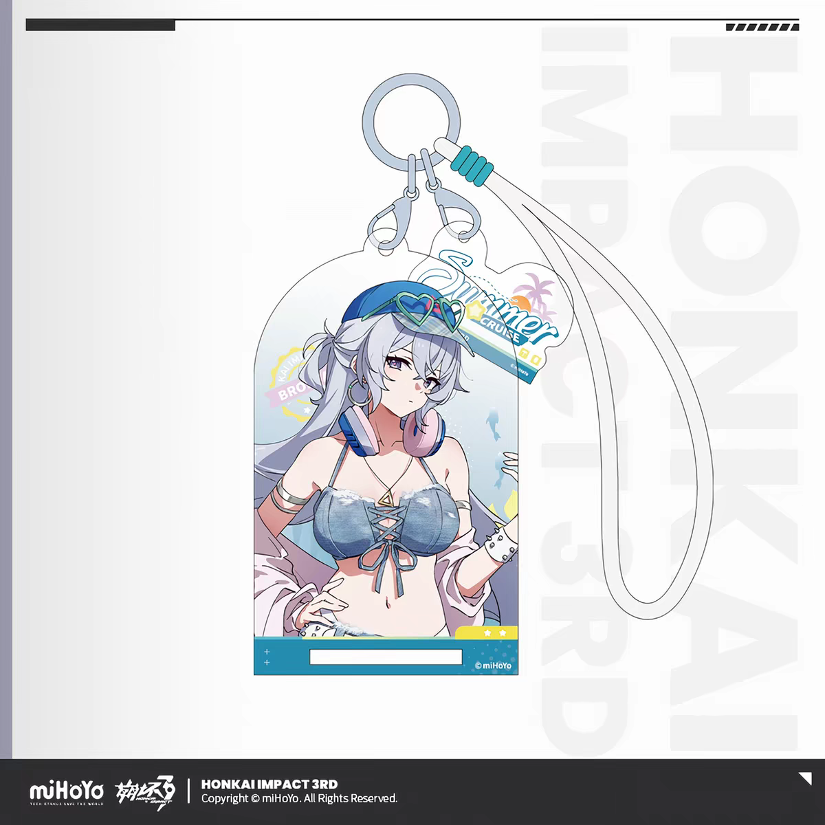 Honkai Impact 3 Summer Cruise Vol.6 Acrylic Keychain Bronya Zaychik Grey Blue Lace Bikini Bucket Hat miHoYo