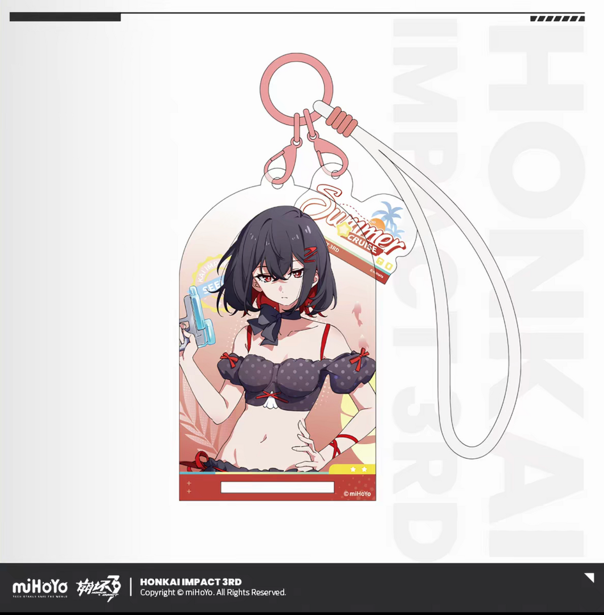Honkai Impact 3 Summer Cruise Vol.6 Acrylic Keychain Seele Vollerei Gothic Dark Bikini Red Ribbon Water Gun miHoYo