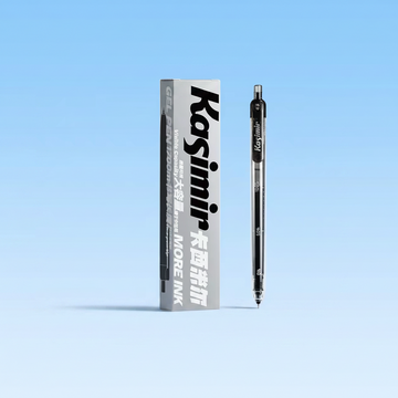 Kasimir large capacity transparent gel pen 0.5mm black ink with box packaging