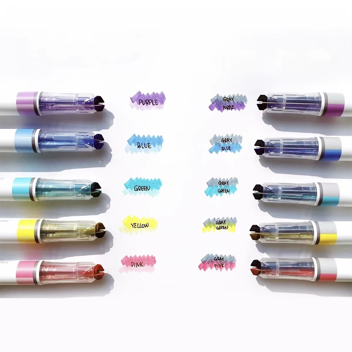 KOKUYO mark+ Two-Tone Highlighter Marker Set of 5