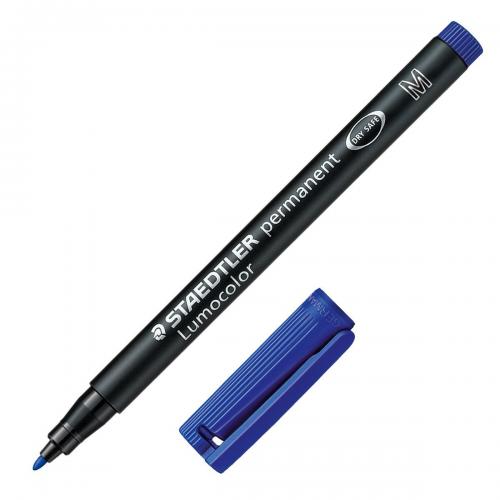 Staedtler Lumocolor 317M Permanent Markers Medium Tip 1.0mm,4 Pack Blue