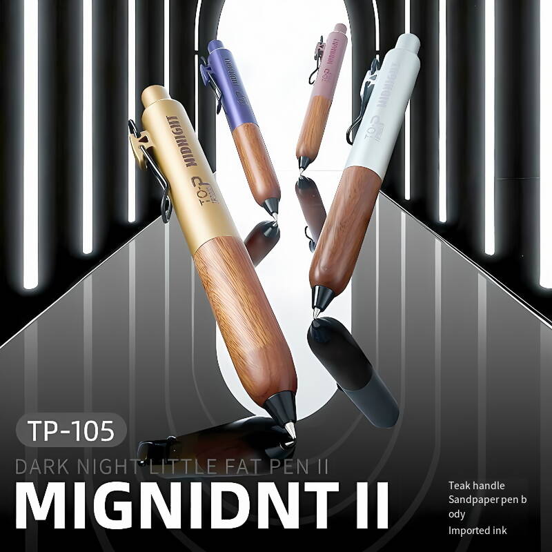 TANOOCI Midnight II Limited Edition Black Gel Pen | Sandalwood Grip