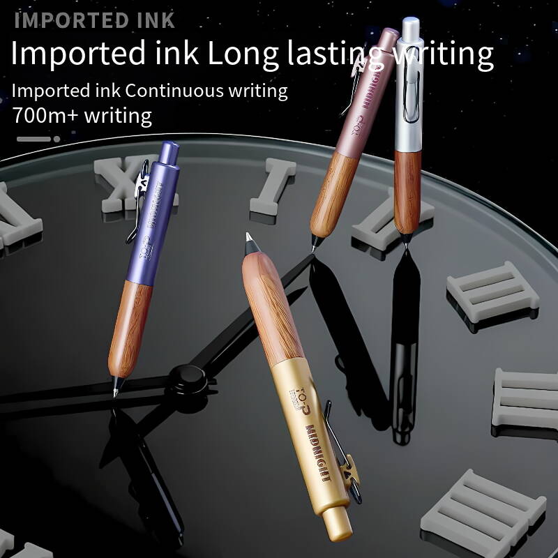 TANOOCI Midnight II Limited Edition Black Gel Pen | Sandalwood Grip