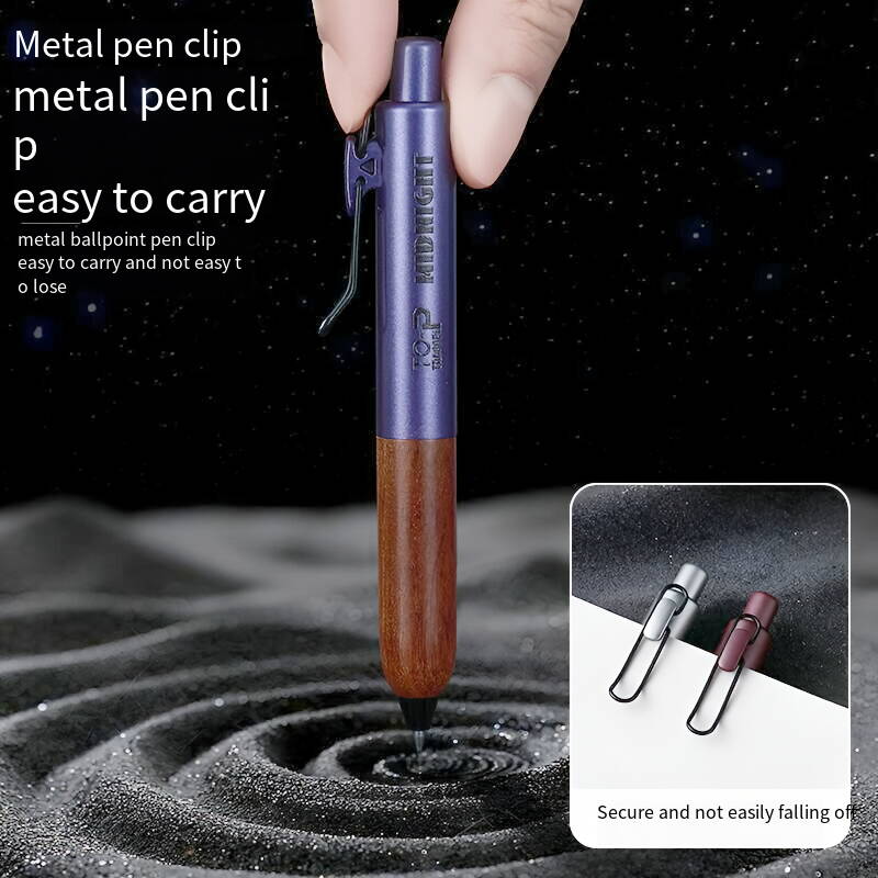 TANOOCI Midnight II Limited Edition Black Gel Pen | Sandalwood Grip