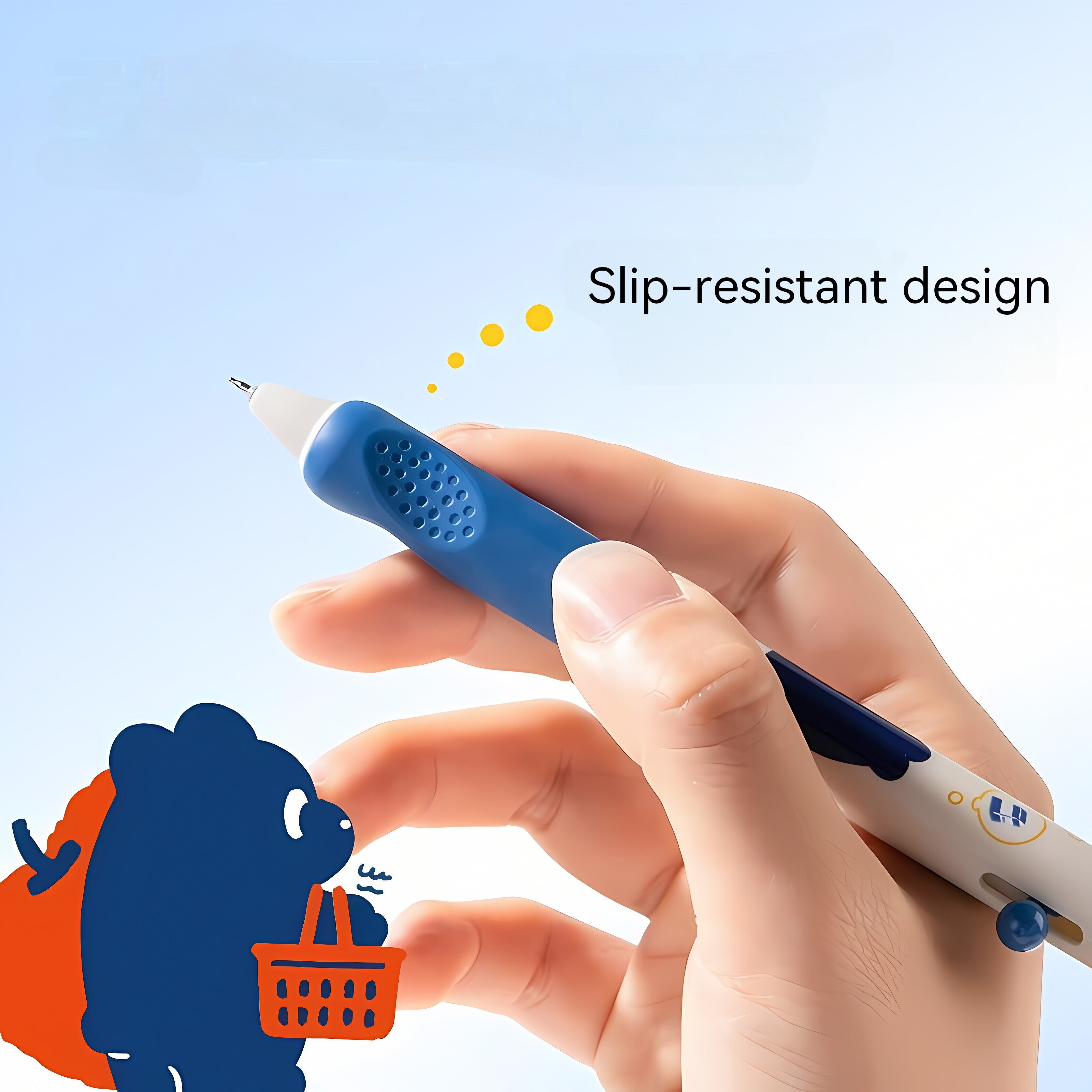 Deli Blue Bear Gel Pens 4-Pack