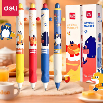 Deli Blue Bear Gel Pens 4-Pack