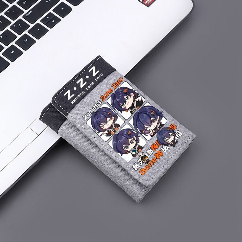 ZZZ Anime Trifold Canvas Wallet