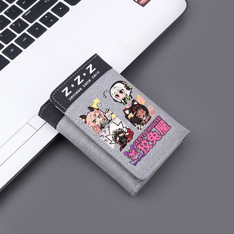 ZZZ Anime Trifold Canvas Wallet