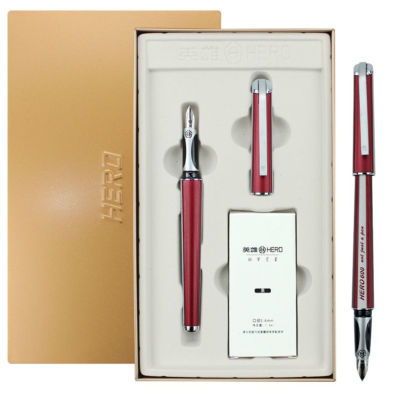 Hero 600 Metal Fountain Pen Gift Set