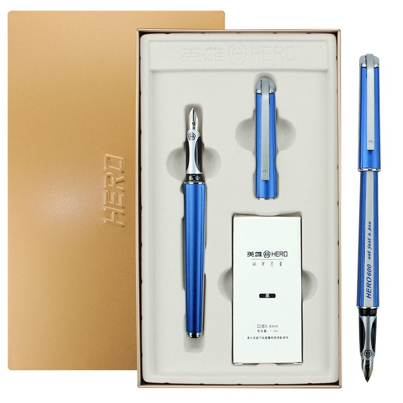 Hero 600 Metal Fountain Pen Gift Set