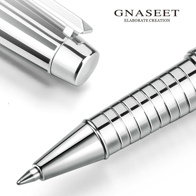 GNASEET Luxury Striped Metal Rollerball Pen