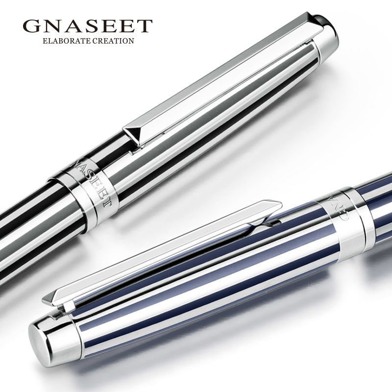 GNASEET Luxury Striped Metal Rollerball Pen