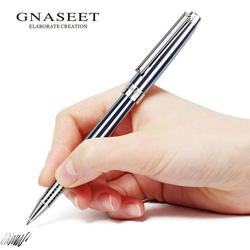 GNASEET Luxury Striped Metal Rollerball Pen