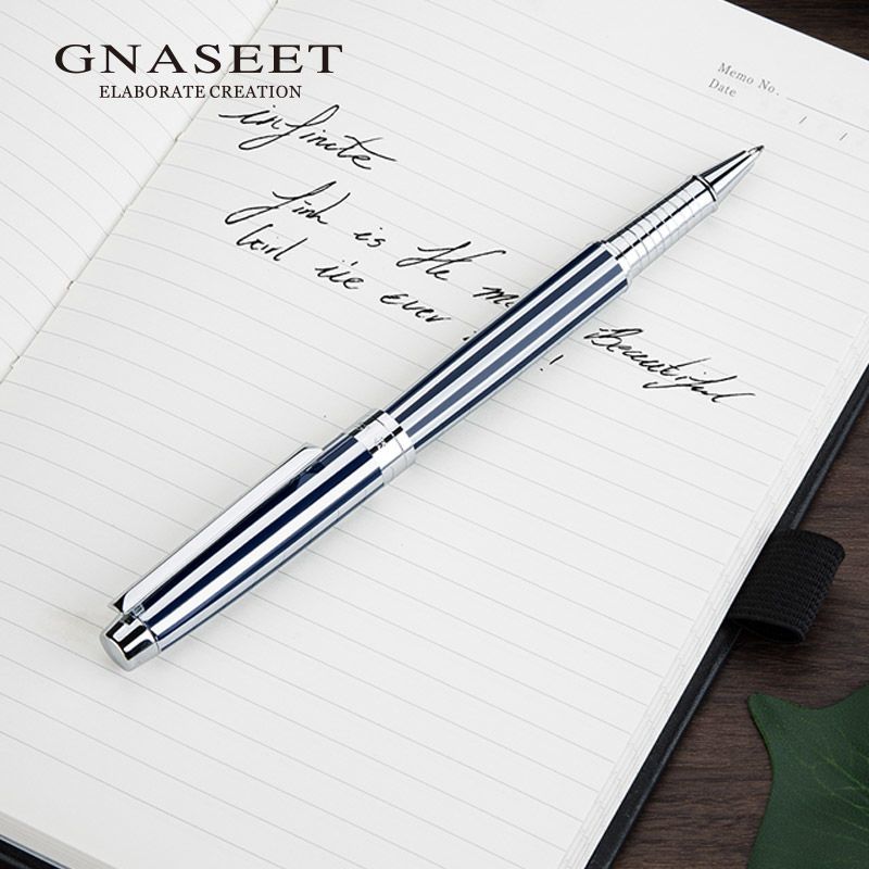 GNASEET Luxury Striped Metal Rollerball Pen