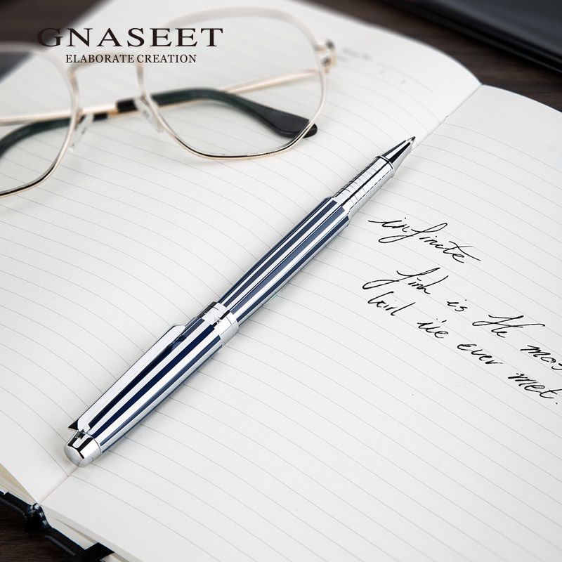 GNASEET Luxury Striped Metal Rollerball Pen