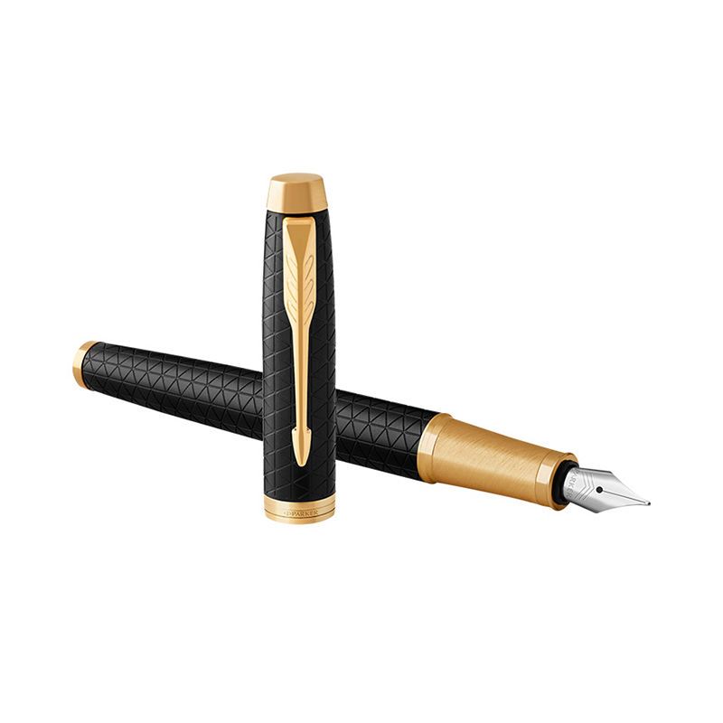 Parker IM Black Forest Fountain Pen with gold section and nib