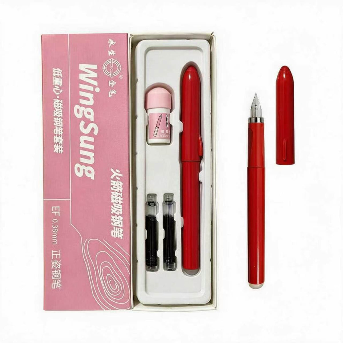 WingSung Magnetic Fountain Pen - Red