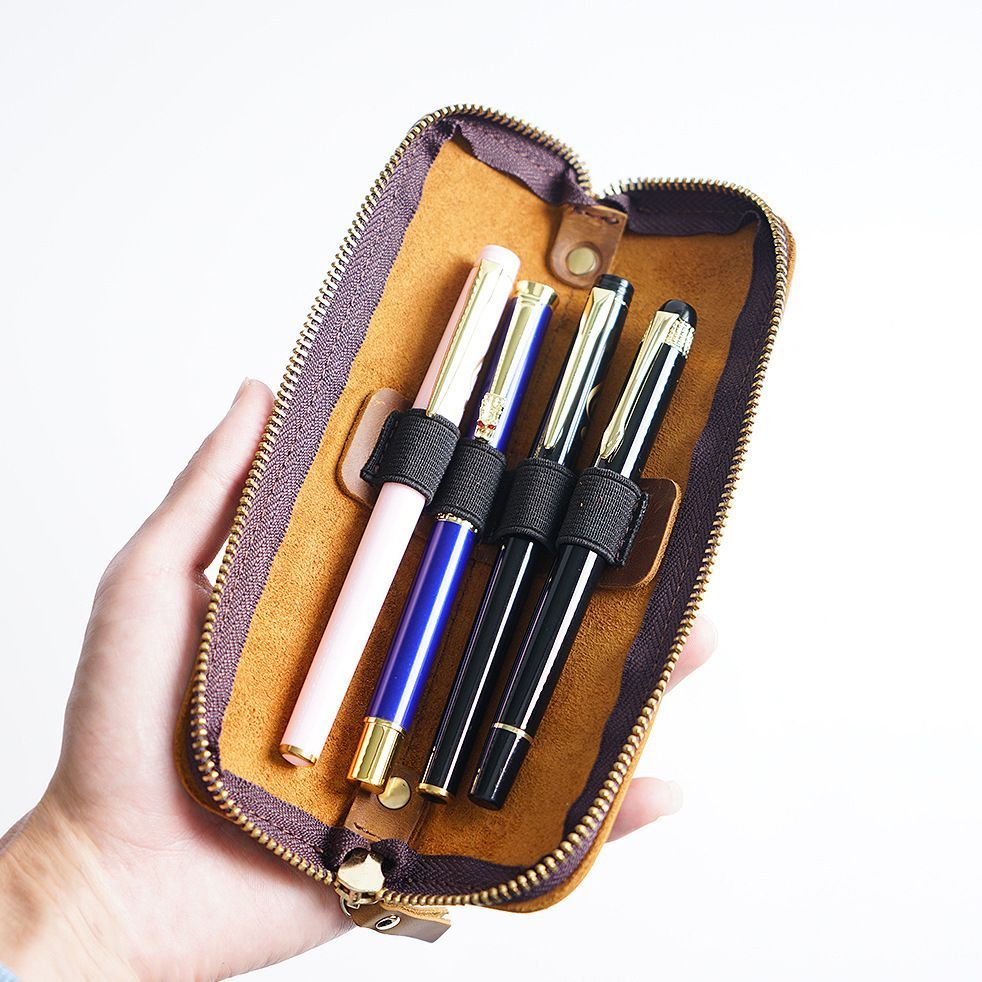 Vintage Crazy Horse Leather Pen Case