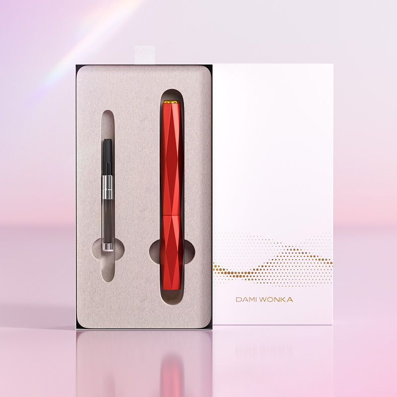 Dami Wonka Guose Metal Fountain Pen Set in Red with Ink Converter