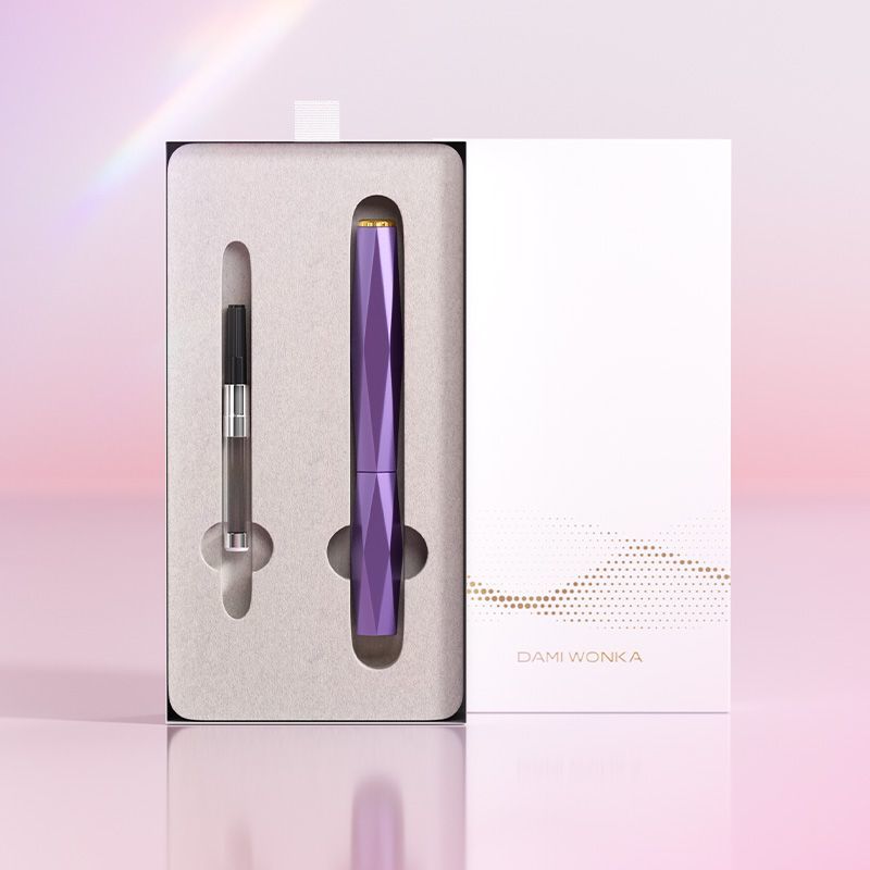 Dami Wonka Guose Metal Fountain Pen Set in Purple with Ink Converter