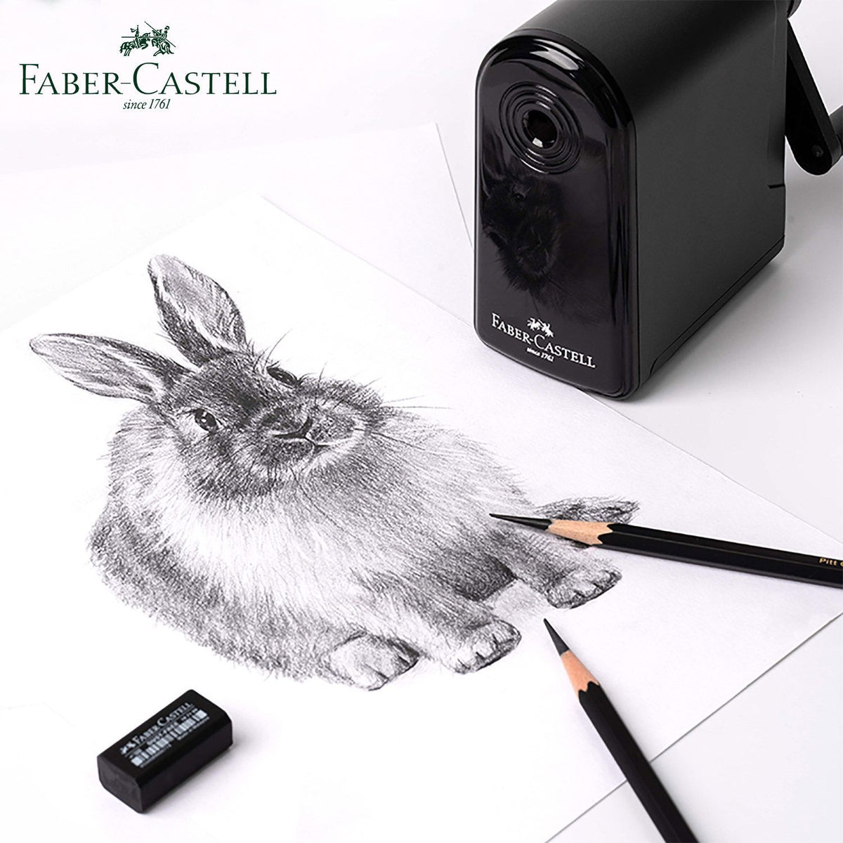 Faber-Castell manual rotary pencil sharpener for sketching and drawing