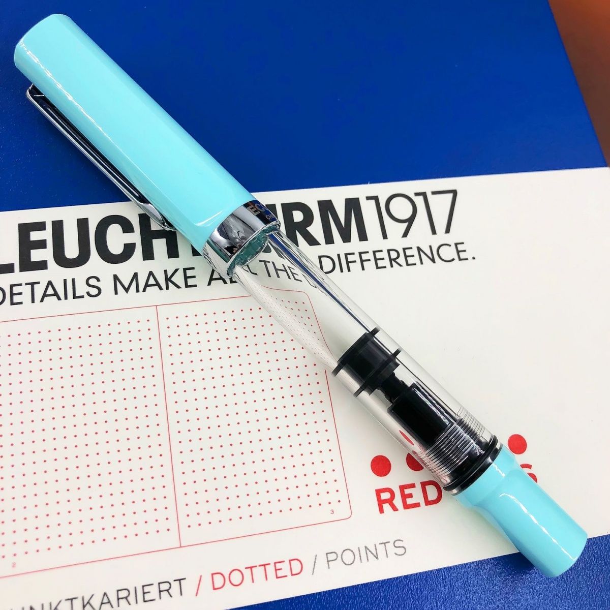 TWSBI ECO Pastel Blue Fountain Pen uncapped view