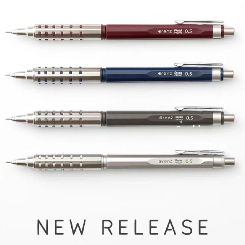 Four color variants of Pentel Orenz AT Dual Grip mechanical pencil