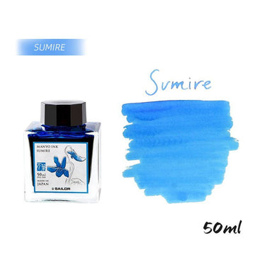 Sailor Manyo Ink Sumire 50ml bottle and swatch