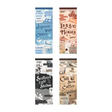 ZABC Old Dream Vintage Journal Collage Sticker 4-Pack Set