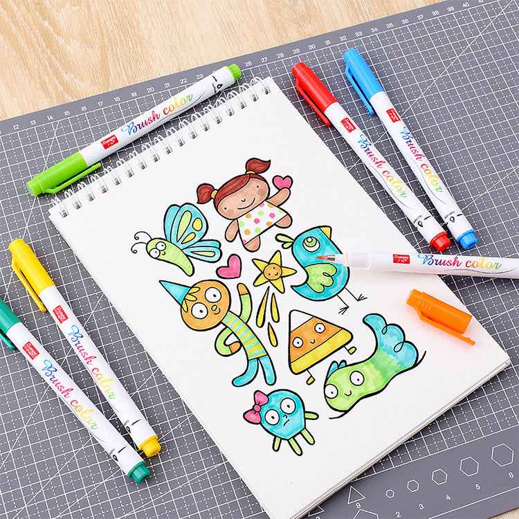 Guangna Flexible Brush Tip Marker Pens for Journaling Calligraphy 12 Color