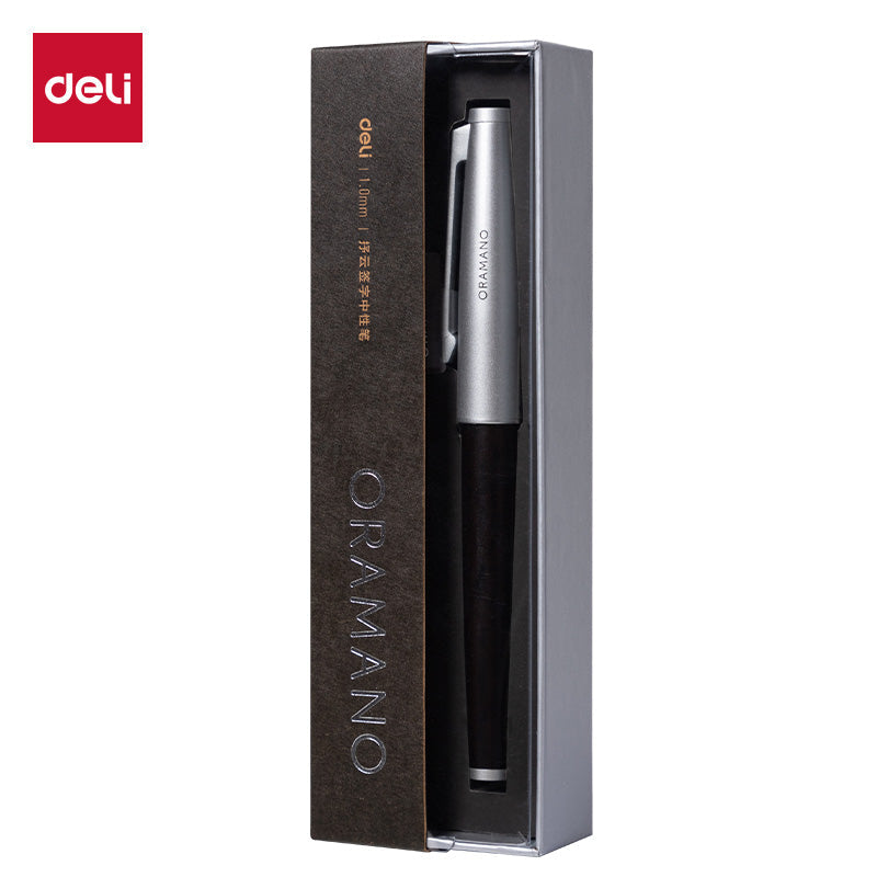 Deli A6Pro Oak Grain Capped Pen