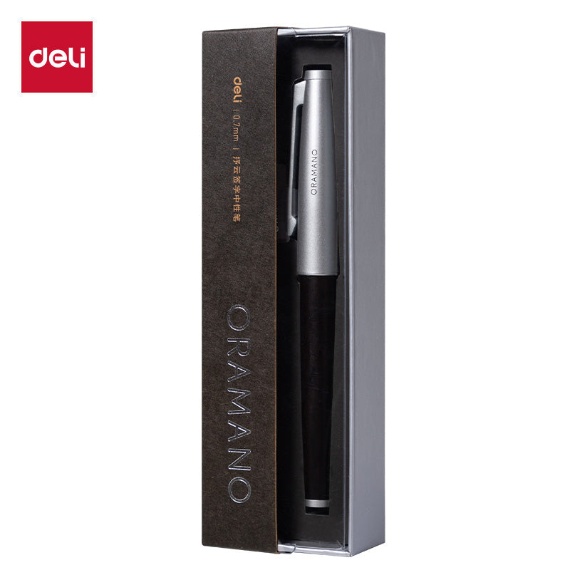 Deli A6Pro Oak Grain Capped Pen