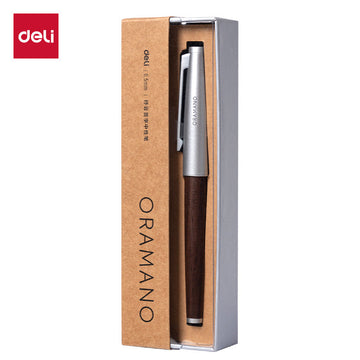 Deli A6Pro Oak Grain Capped Pen