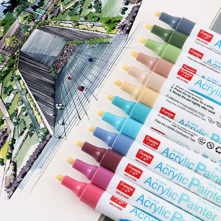 Guangna Pastel Paint Acrylic Marker Pens,3mm Medium Tip,24 Colors - TTpen
