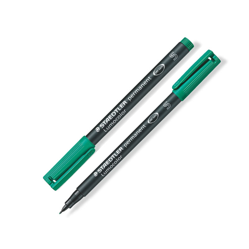 Staedtler Lumocolor 313S Permanent Markers SuperFine Tip 0.4mm,4 Pack Green