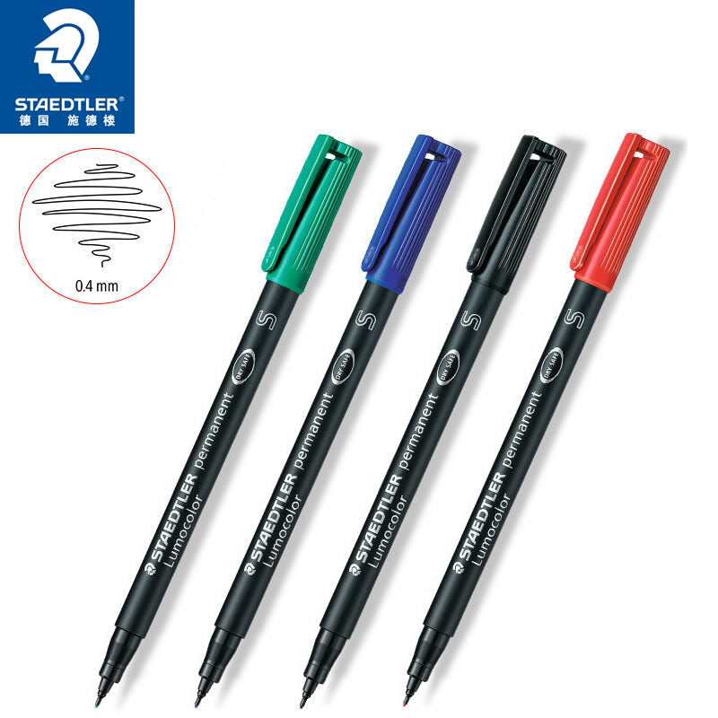 Staedtler Lumocolor 313S Permanent Markers SuperFine Tip 0.4mm,4 Color